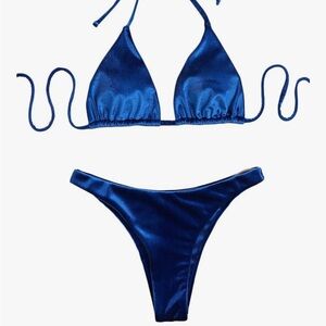 New - Velvet Halter Top Two Piece Swimsuit